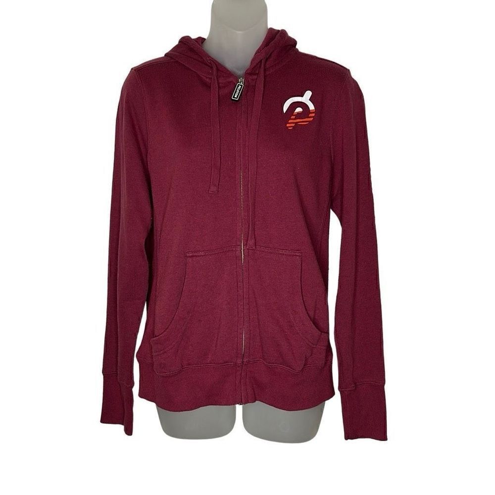 Peloton Zip Up Maroon Hoodie Size Small‎